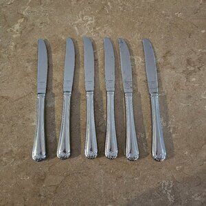 Lot of 6 Gorham WINFIELD Dinner Knives 9" Hollow Glossy 18/8 Stainless Flatware